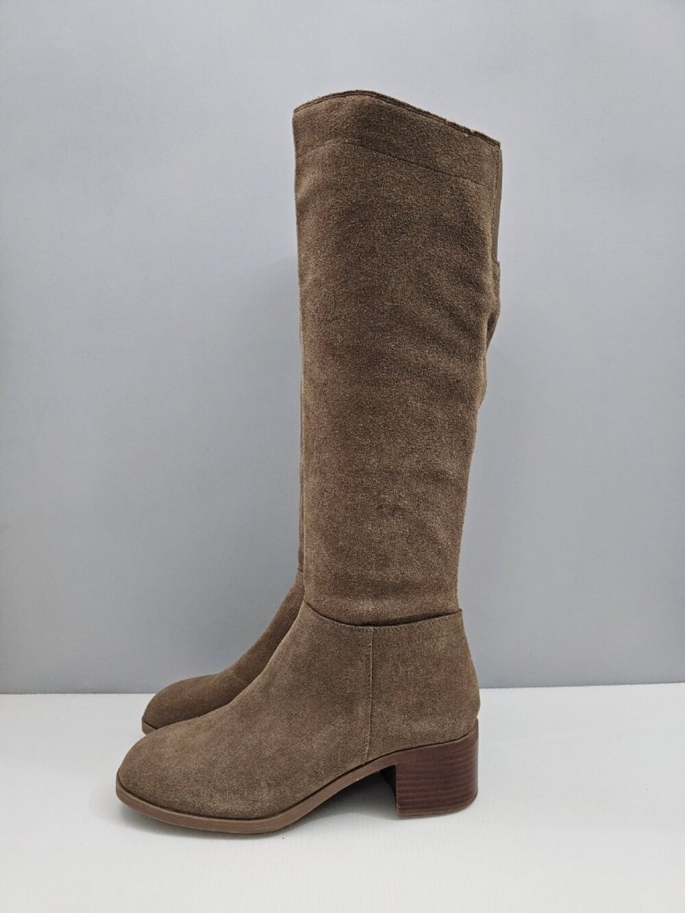 Blondo Tatiana Waterproof Suede Knee High Boots Womens 9.5 Taupe Slouch Tall